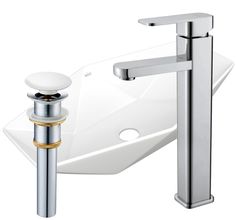 Раковина накладная со смесителем и выпуском Bau Crystal 64х40, белая Bauedge