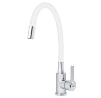 Смеситель для кухни VIKO V-4434 с белым гибким изливом O35 с гайкой