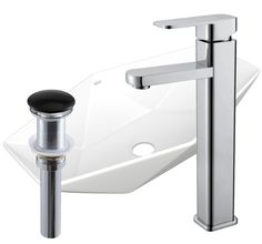 Раковина накладная со смесителем и выпуском Bau Crystal 64х40, белая Bauedge