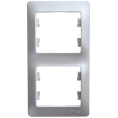 Schneider Electric Рамка Schneider Electric Glossa 2 поста вертикальная. Перламутр