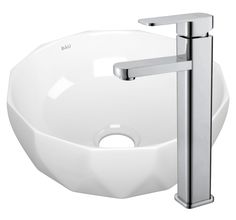 Раковина накладная на столешницу BAU Diamond D40, белая + смеситель Bauedge