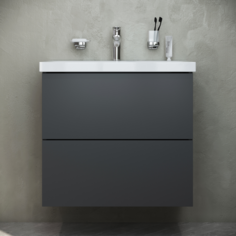 AM.PM M45AFHX0602GM Tender База, подвесная, 60 см, 2 ящика, графит матовый