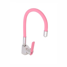 Смеситель для кухни Gota Rocio Santa-Barbara гибкий излив с картриджем розовый 302533G-GOT