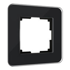 Рамка для розетки / выключателя на 1 пост Werkel Elite W0012448 черный закаленное стекло