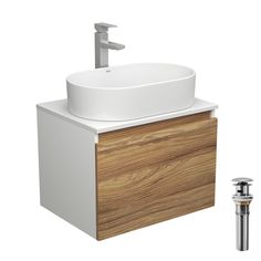 Комплект для ванной, 4 предмета Bau (Тумба 60 + раковина 56х36 + смеситель + выпуск) Bauedge