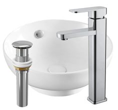 Раковина накладная со смесителем и выпуском Bau Dream D41, белая Bauedge