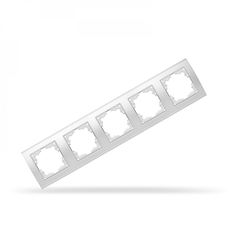 UNIVersal Бриллиант Рамка 5-ти местная горизонтальная бел. 1028