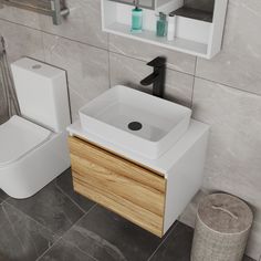 Комплект для ванной, 4 предмета Bau (Тумба 60 + раковина 48х37 + смеситель + выпуск) Bauedge