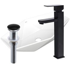 Раковина накладная со смесителем и выпуском Bau Crystal 64х40, белая Bauedge