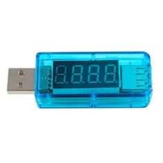 Тестер-индикатор USB зарядных устройств прямой синий No Brand