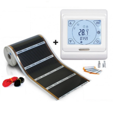 Пленочный теплый пол 13 м.кв. EASTEC ширина 100см КОМПЛЕКТ с сенсорным терморегулятором