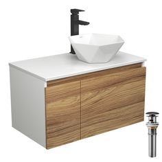 Комплект для ванной, 4 предмета Bau (Тумба 80 + раковина 40х40 + смеситель + выпуск) Bauedge