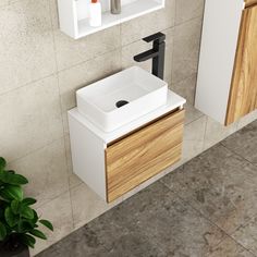 Комплект для ванной, 4 предмета Bau (Тумба 50 + раковина 38х24 + смеситель + выпуск) Bauedge