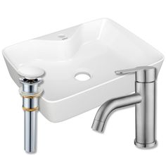 Раковина накладная со смесителем и выпуском Bau Cerama 48х37, белая Bauedge