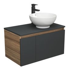Тумба с раковиной и смесителем Bau (Тумба 80, графит + раковина D41 + смеситель) Bauedge