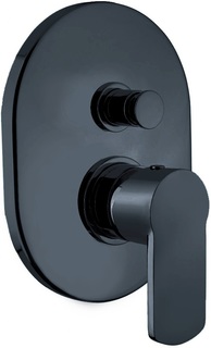 Встраиваемый однорычажный смеситель для душа черный матовый Cezares