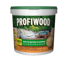 Лак по дереву и камню profiwood 2,2кг бесцветный глянц