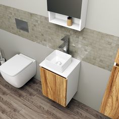 Комплект для ванной, 4 предмета Bau (Тумба 40 + раковина 24х24 + смеситель + выпуск) Bauedge