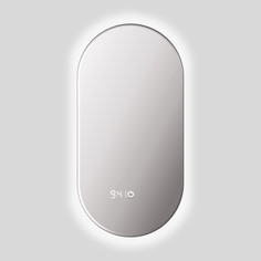 Зеркало Олимпия 80*40 для ванной с нейтральной LED-подсветкой и часами Alias