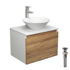 Комплект для ванной, 4 предмета Bau (Тумба 60 + раковина D43 + смеситель + выпуск) Bauedge