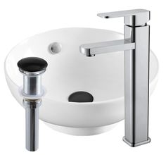 Раковина накладная со смесителем и выпуском Bau Dream D41, белая Bauedge