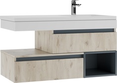 Тумба подвесная под умывальник Домино "Kamilla 100 правый" Symbol с 2 ящиками