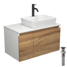 Комплект для ванной, 4 предмета Bau (Тумба 80 + раковина 48х37 + смеситель + выпуск) Bauedge