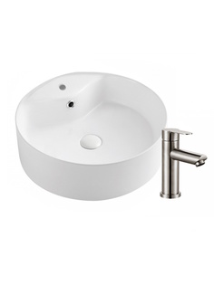 Раковина накладная со смесителем (Azario + смеситель для раковины Potato), комплект 2 в 1