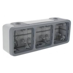 Legrand 69680 PLEXO IP55 Коробка установочная на 3 поста, Серая