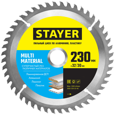 Диск Stayer MULTI MATERIAL 230х32/30мм 64Т, диск пильный по алюминию, супер чистый рез