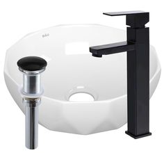 Раковина накладная со смесителем и выпуском Bau Diamond D40, белая Bauedge