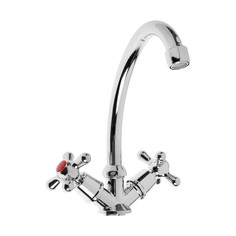 Смеситель для кухни, кран-букса пластик 1/2", без подводки, хром Zein