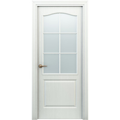 Дверь межкомнатная Палитра 800х2000 мм финишпленка белая со стеклом СД