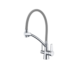 Смеситель для кухни Gappo G4398-17 со встроенным фильтром, хром серый