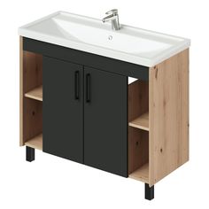 Тумба с раковиной напольная Ika Lite 100 1010х455х840 Графит