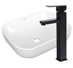 Раковина накладная прямоугольная BAU Stil 50х40, белая + смеситель Bauedge