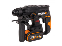 Перфоратор аккумуляторный бесщеточный WORX WX381, 20В, 4Ач x2, ЗУ 2А, кейс