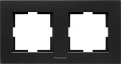 Рамка Panasonic Karre Plus (WKTF08093CB-RU) 2x гориз.мон. камень черный кварц (упак.:1шт)