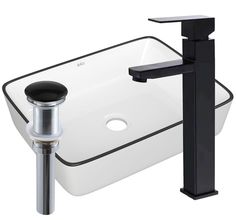 Раковина накладная со смесителем и выпуском Bau Hotel Black Rand 48х37, белая Bauedge