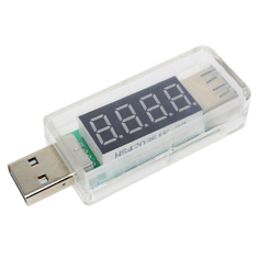 Тестер-индикатор USB зарядных устройств прямой белый No Brand
