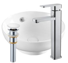 Раковина накладная со смесителем и выпуском Bau Dream D41, белая Bauedge