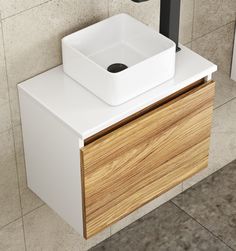 Тумба с раковиной и выпуском Bau (Тумба 50 + раковина 24х24 + выпуск) Bauedge