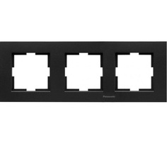 Рамка Panasonic Karre Plus (WKTF08033CB-RU) 3x гориз.мон. камень черный кварц (упак.:1шт)