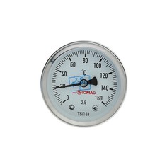 Термометр биметаллический, 150°C, с погружной гильзой 60 мм No Brand