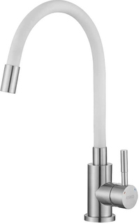 Смеситель для кухни ESKO Snake K44 W гибкий излив, белый ЕСКО
