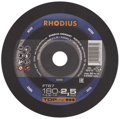 Отрезной прямой диск по стали RHODIUS из алюминиевого корунда для болгарки/УШМ, 180 х 2,5