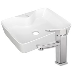 Раковина прямоугольная накладная BAU Cerama 48х37, белая + смеситель Bauedge