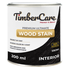 Масло для дерева и мебели TimberCare Wood Stain, Эбеновое дерево/ Ebony, 0.2 л