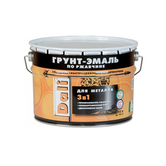 Грунт-эмаль по ржавчине DALI 3 в 1 черная RAL 9005 10 л 1