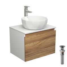 Комплект для ванной, 4 предмета Bau (Тумба 60 + раковина D40 + смеситель + выпуск) Bauedge